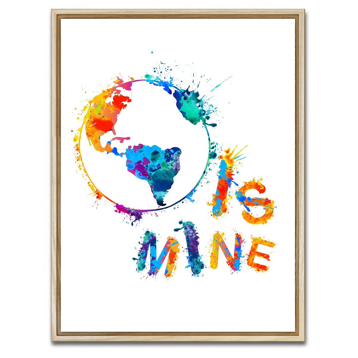 AUTO-MOCKUP WHITE | World is Mine | 1 Piece | Natural Framed Canvas | group=3x4