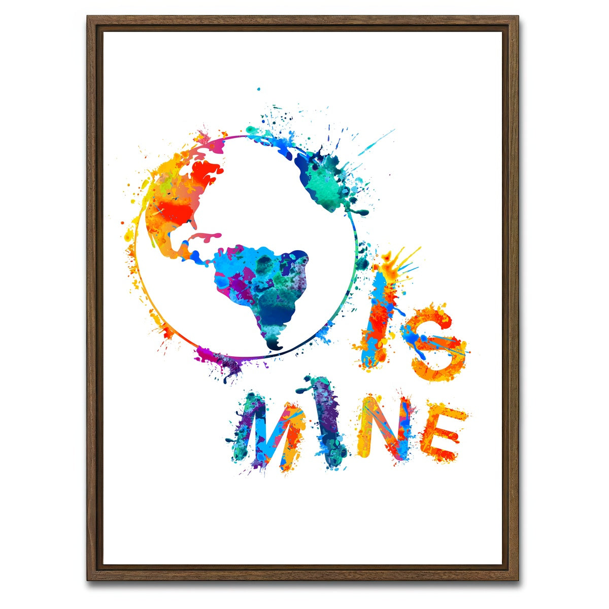 AUTO-MOCKUP WHITE | World is Mine | 1 Piece | Walnut Framed Canvas | group=3x4