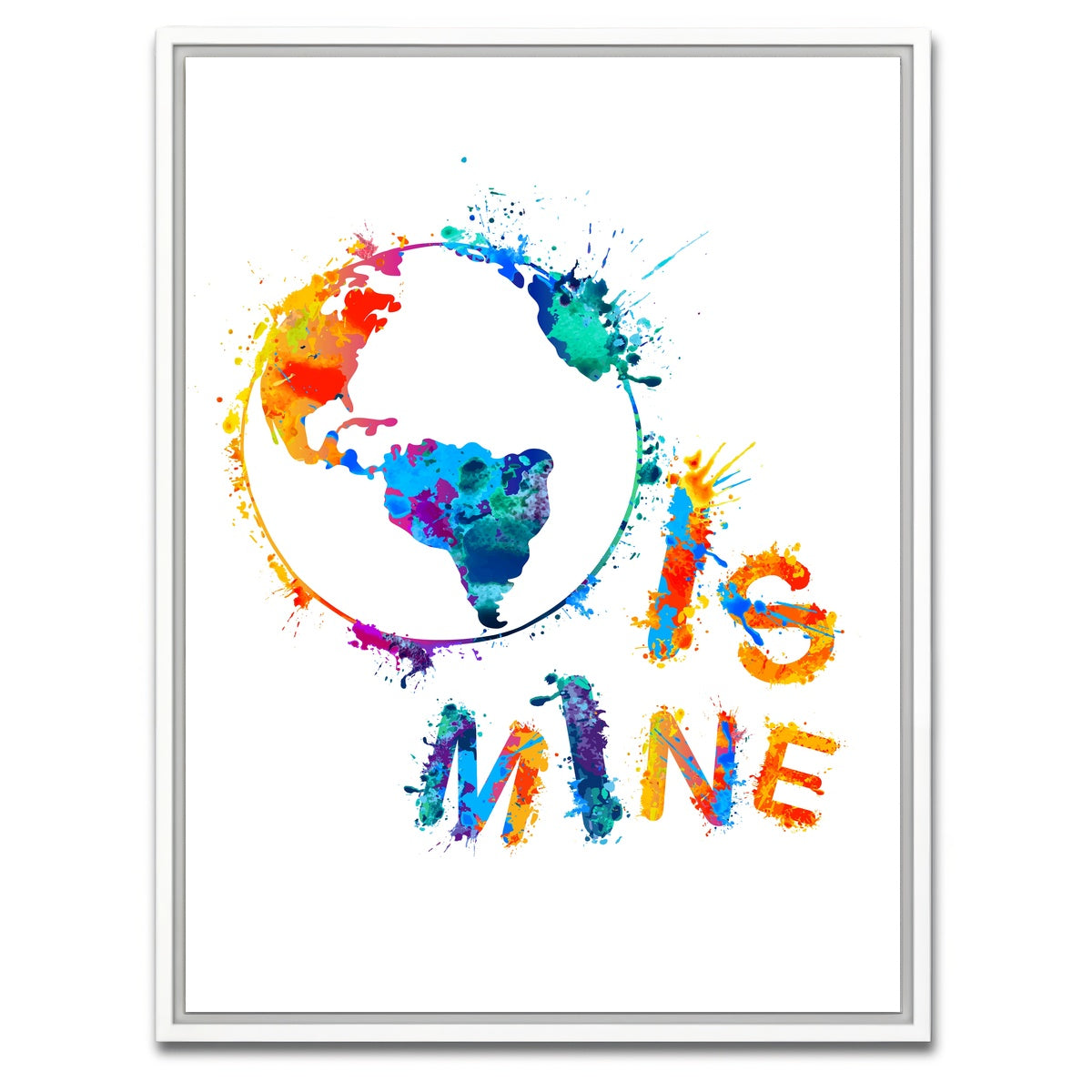 AUTO-MOCKUP WHITE | World is Mine | 1 Piece | White Framed Canvas | group=3x4