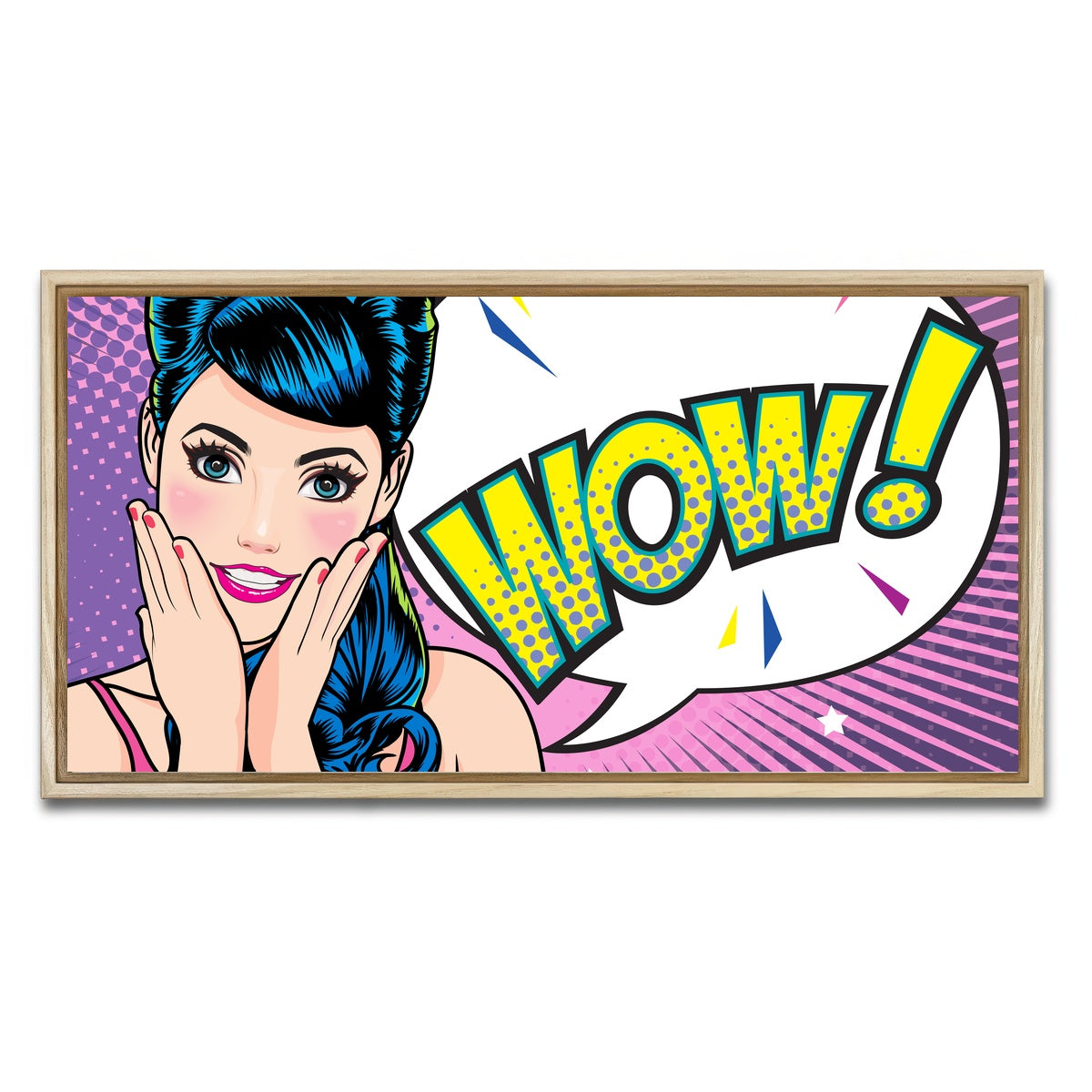 AUTO-MOCKUP WHITE | Wow | 1 Piece | Natural Framed Canvas | group=2x1