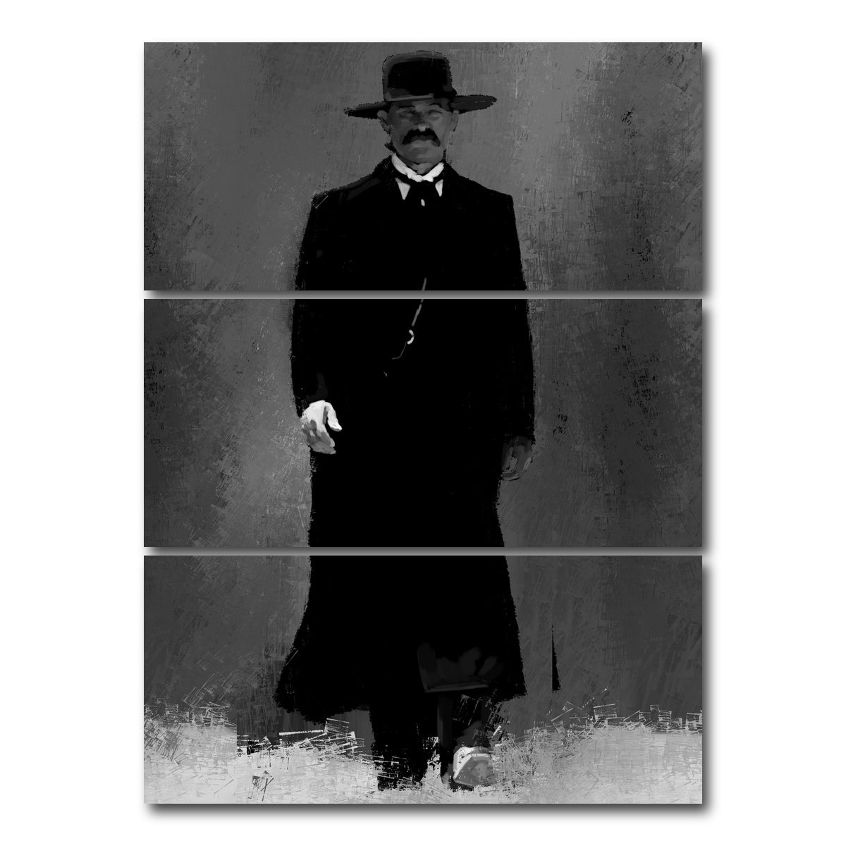 AUTO-MOCKUP WHITE | Wyatt Earp | 3 Piece | Gallery Wrap Canvas | group=8x18_stacked