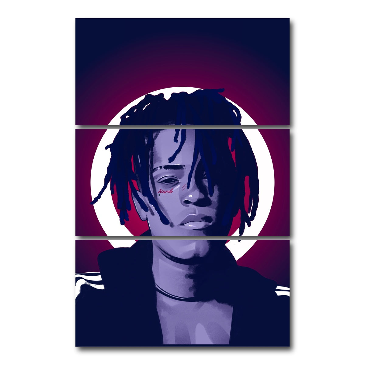 AUTO-MOCKUP WHITE | XXXTentacion Blue | 3 Piece | Gallery Wrap Canvas | group=12x24_stacked