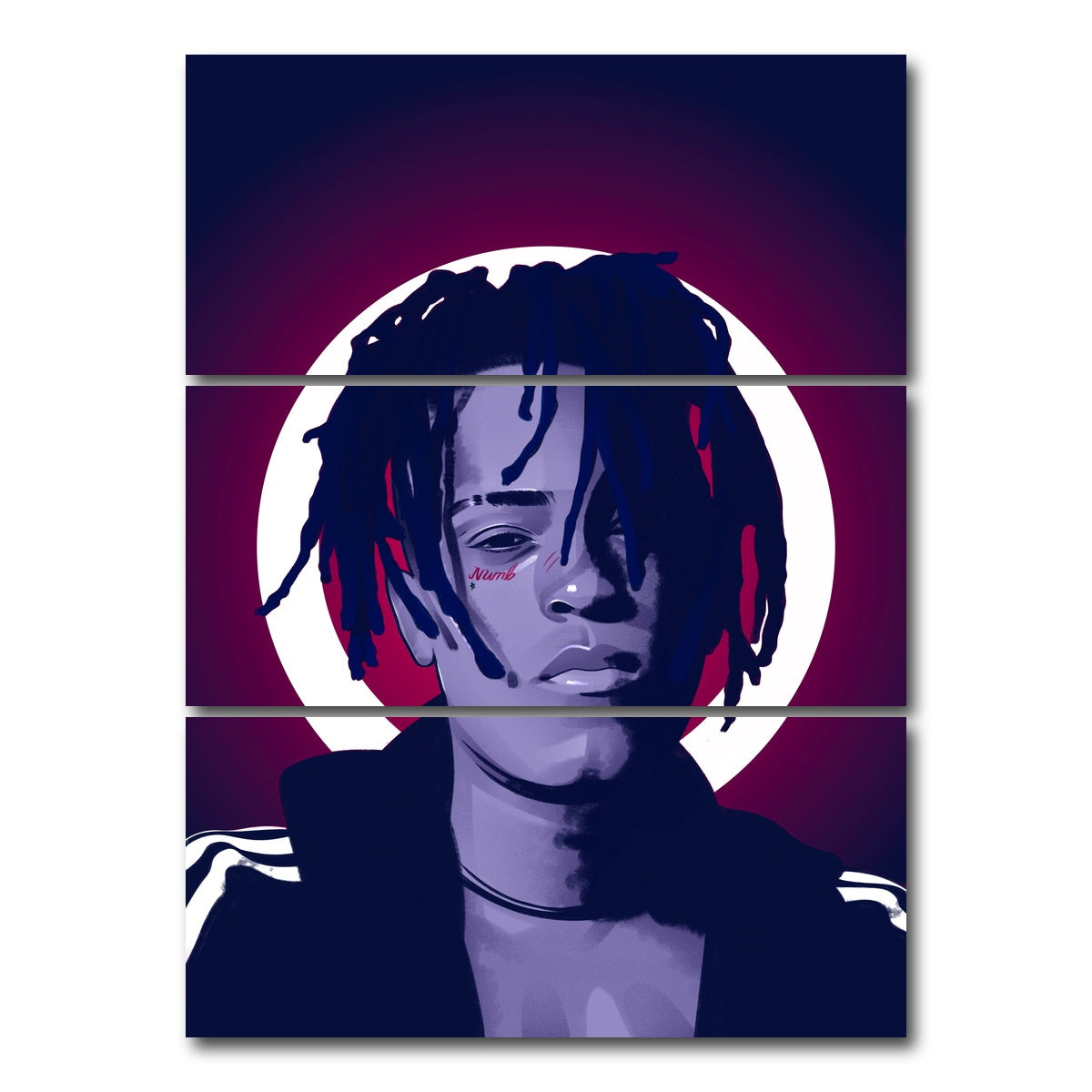 AUTO-MOCKUP WHITE | XXXTentacion Blue | 3 Piece | Gallery Wrap Canvas | group=8x18_stacked