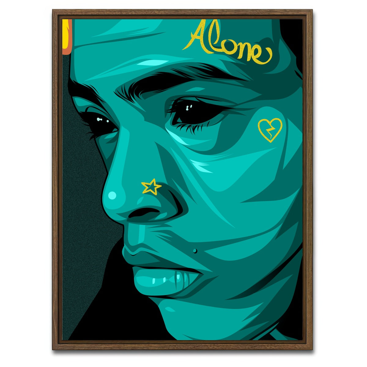 AUTO-MOCKUP WHITE | XXXTentacion Landscape | 1 Piece | Walnut Framed Canvas | group=3x4