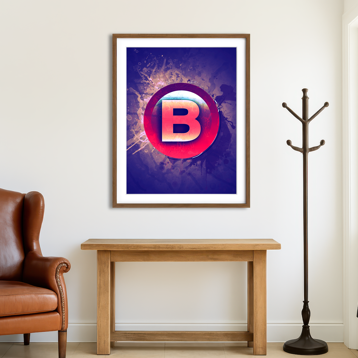 AUTO-MOCKUP ROOM | Xbox B Wall Art