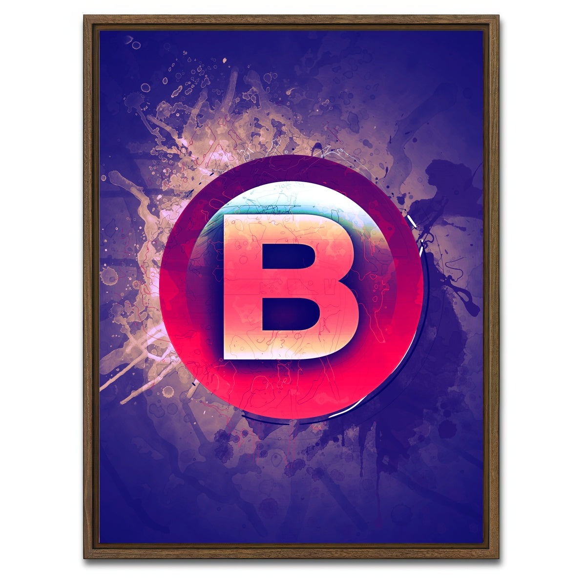 AUTO-MOCKUP WHITE | Xbox B | 1 Piece | Walnut Framed Canvas | group=3x4