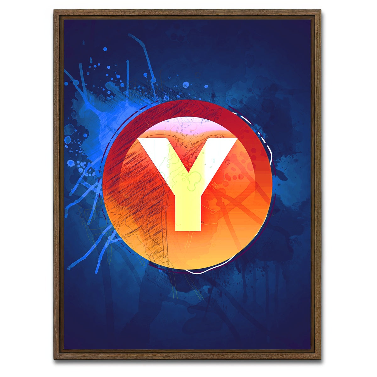 AUTO-MOCKUP WHITE | Xbox Y | 1 Piece | Walnut Framed Canvas | group=3x4