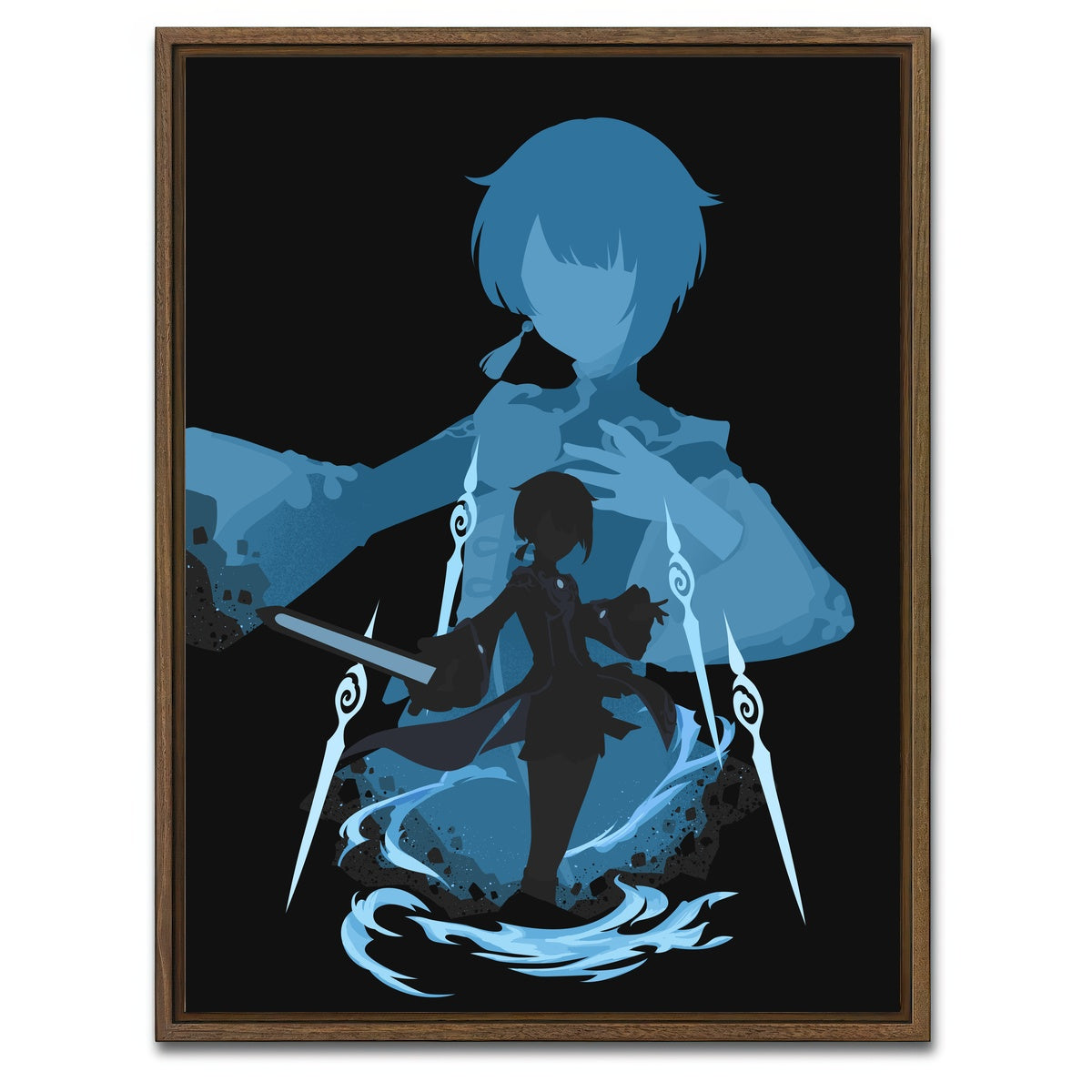 AUTO-MOCKUP WHITE | Xingqiu | 1 Piece | Walnut Framed Canvas | group=3x4