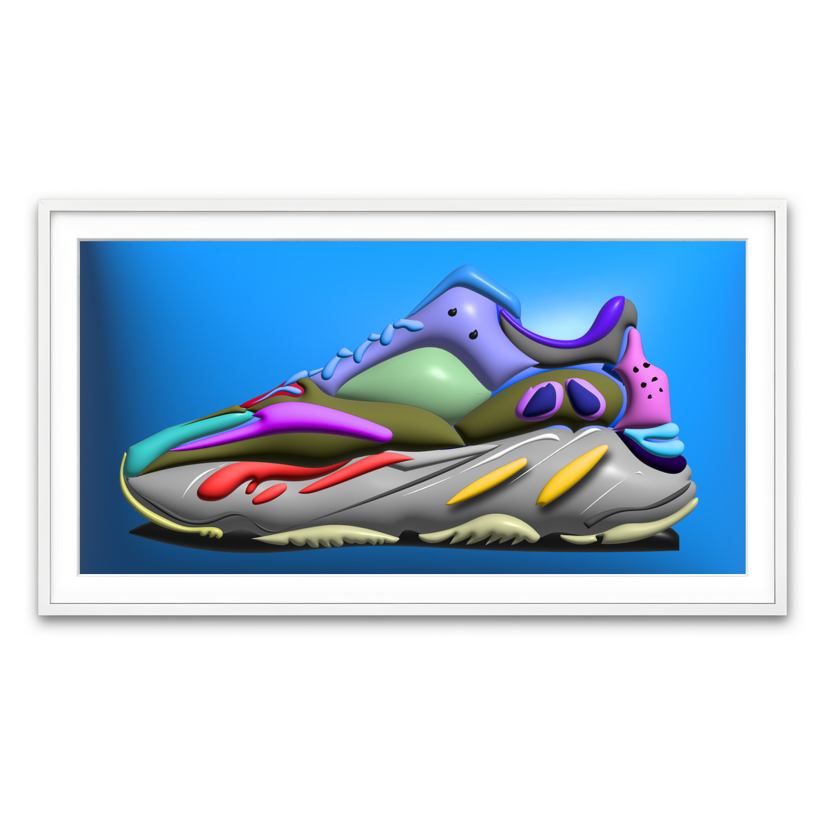 Framed Print 2x1 White