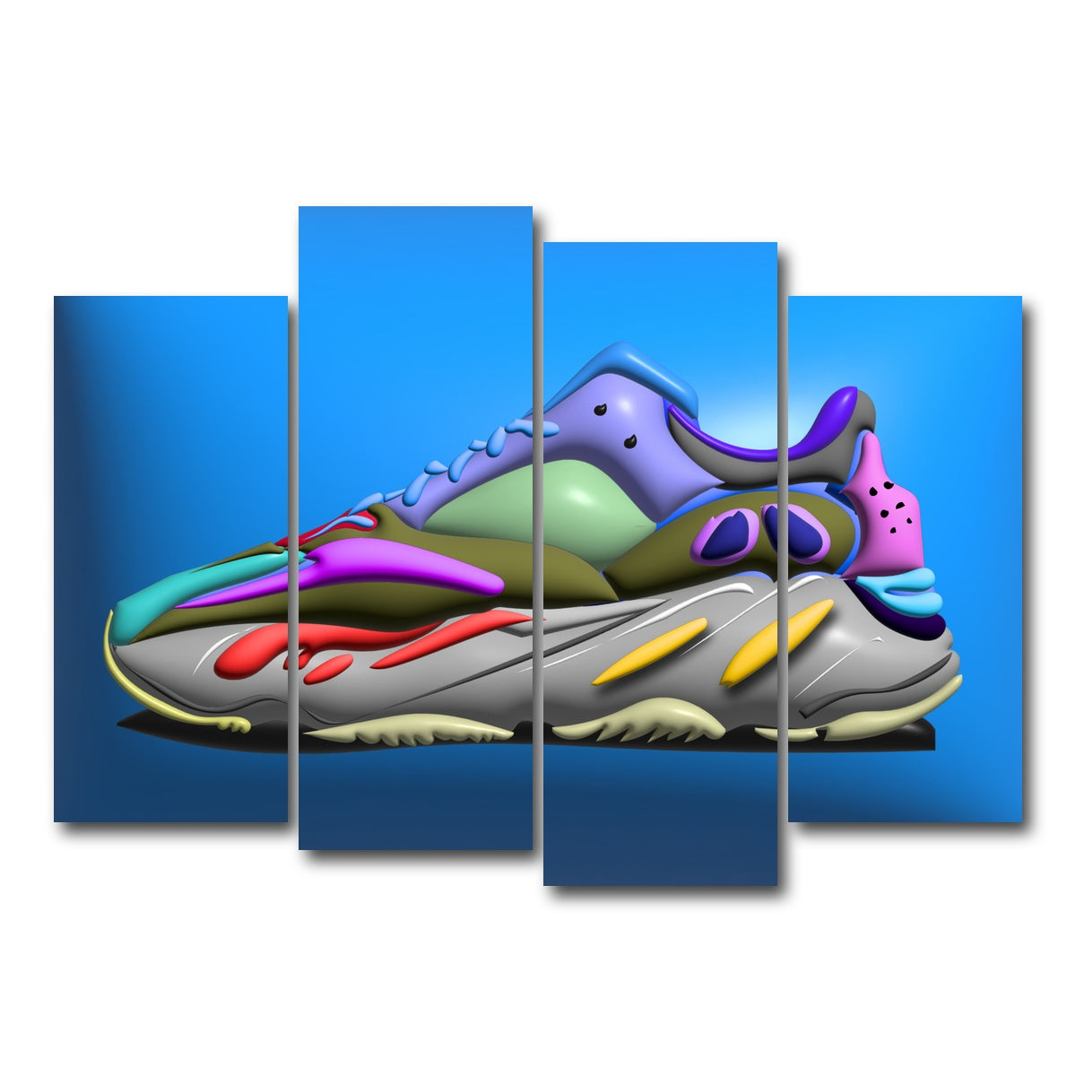 AUTO-MOCKUP WHITE | YEEZYBOOST | 4 Piece | Gallery Wrap Canvas | group=4_normal