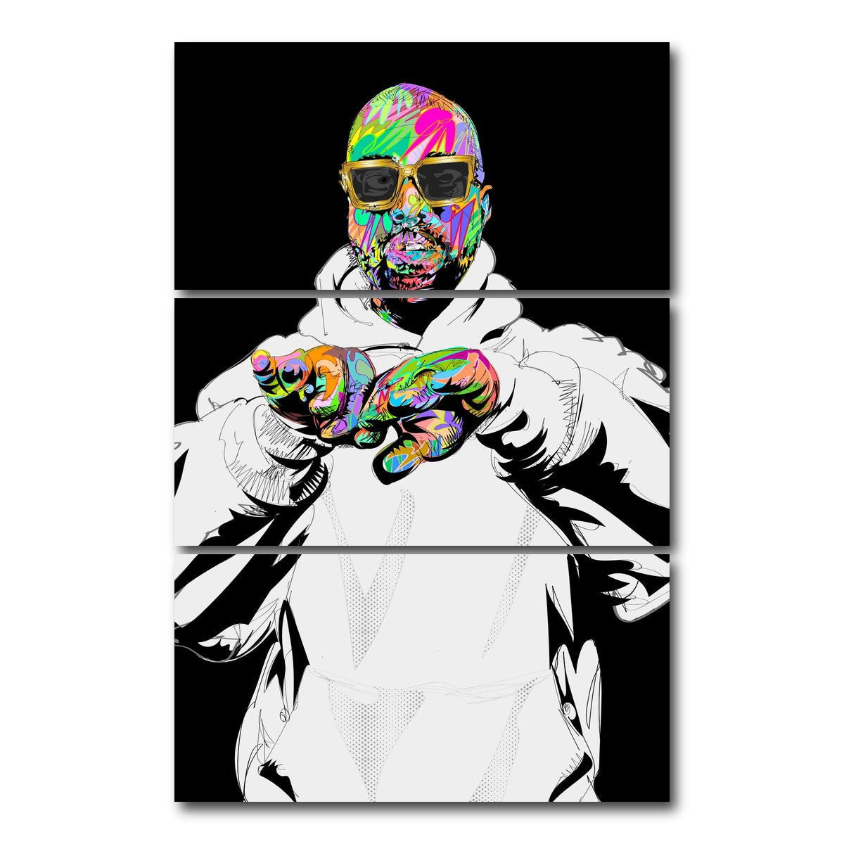 AUTO-MOCKUP WHITE | YEEZY SUNDAY | 3 Piece | Gallery Wrap Canvas | group=12x24_stacked