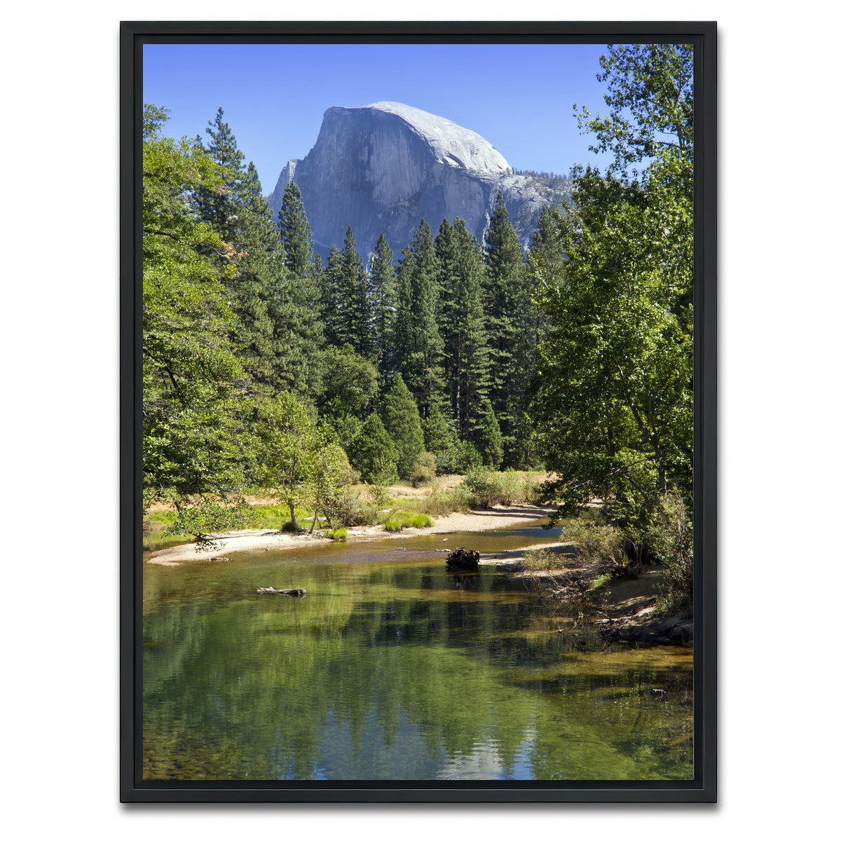 AUTO-MOCKUP WHITE | YOSEMITE VALLEY Half Dome & River of Mercy | 1 Piece | Black Framed Canvas | group=3x4