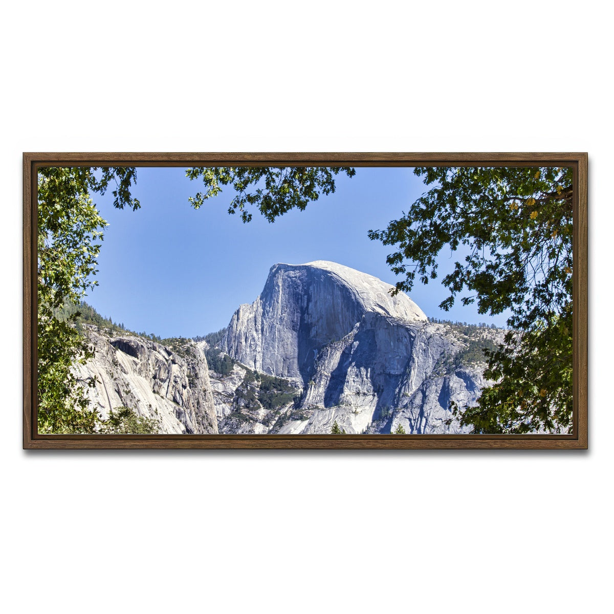 AUTO-MOCKUP WHITE | YOSEMITE VALLEY Half Dome | 1 Piece | Walnut Framed Canvas | group=2x1