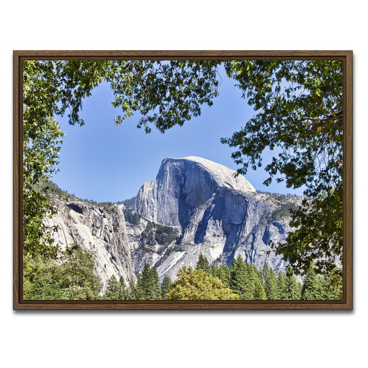 AUTO-MOCKUP WHITE | YOSEMITE VALLEY Half Dome | 1 Piece | Walnut Framed Canvas | group=4x3