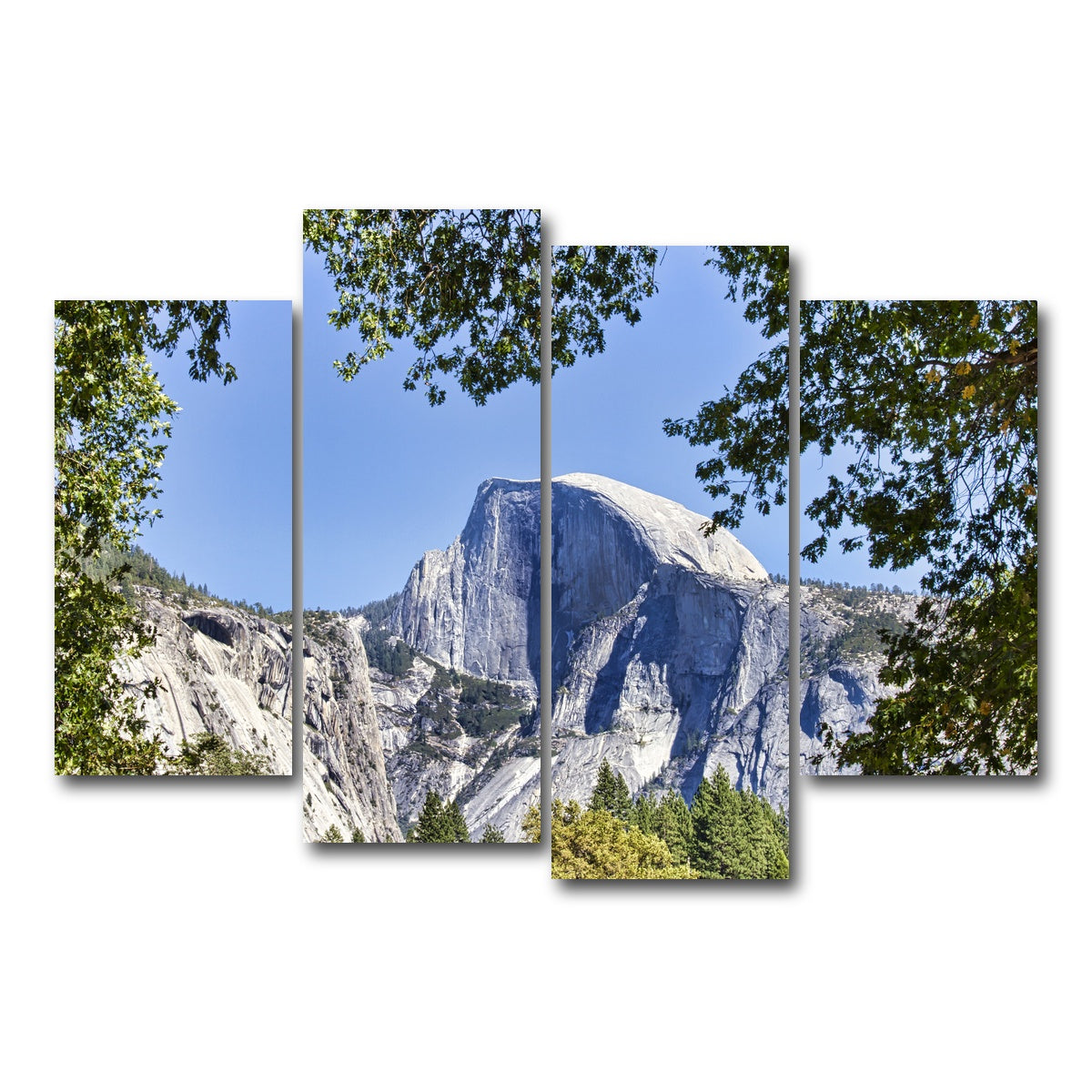 AUTO-MOCKUP WHITE | YOSEMITE VALLEY Half Dome | 4 Piece | Gallery Wrap Canvas | group=4_short