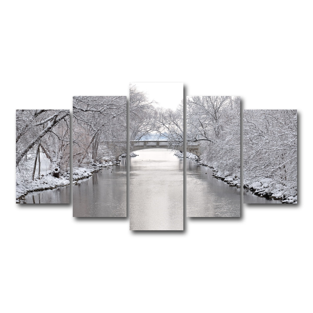 AUTO-MOCKUP WHITE | Yahara River in Madison Winter | 5 Piece | Gallery Wrap Canvas | group=5_normal