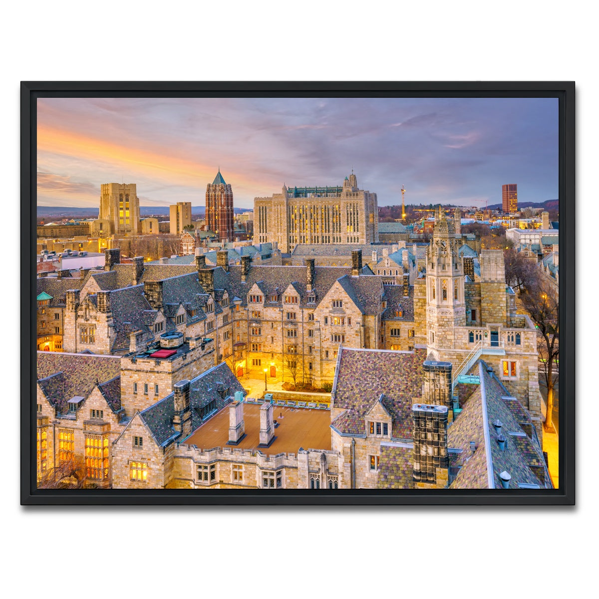 AUTO-MOCKUP WHITE | Yale University Campus - New Haven | 1 Piece | Black Framed Canvas | group=4x3