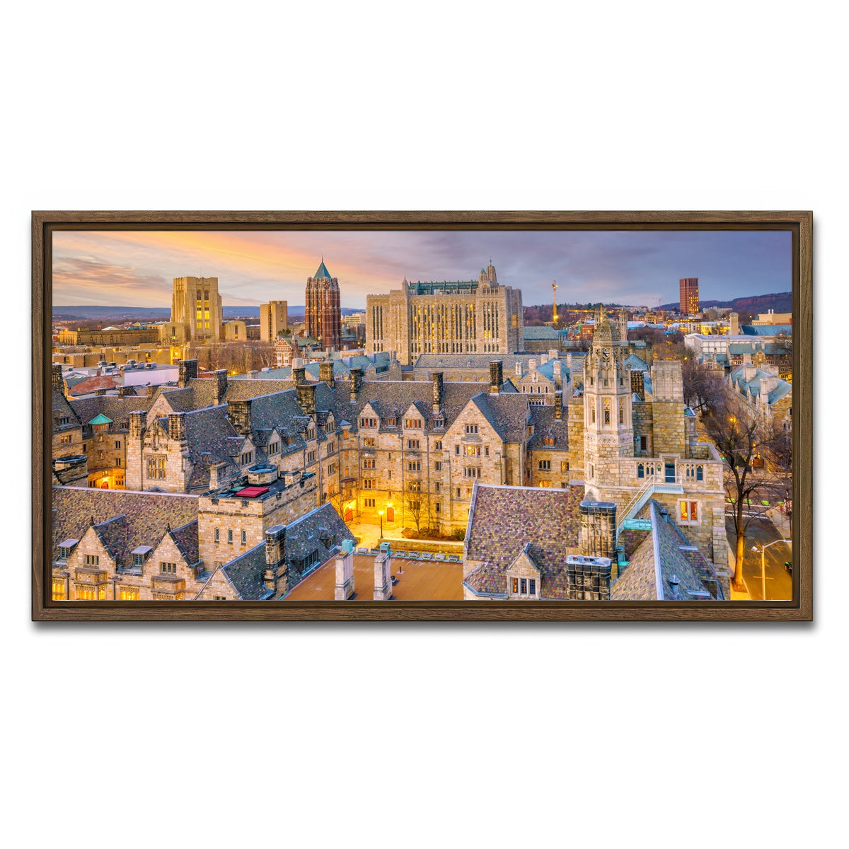 AUTO-MOCKUP WHITE | Yale University Campus - New Haven | 1 Piece | Walnut Framed Canvas | group=2x1