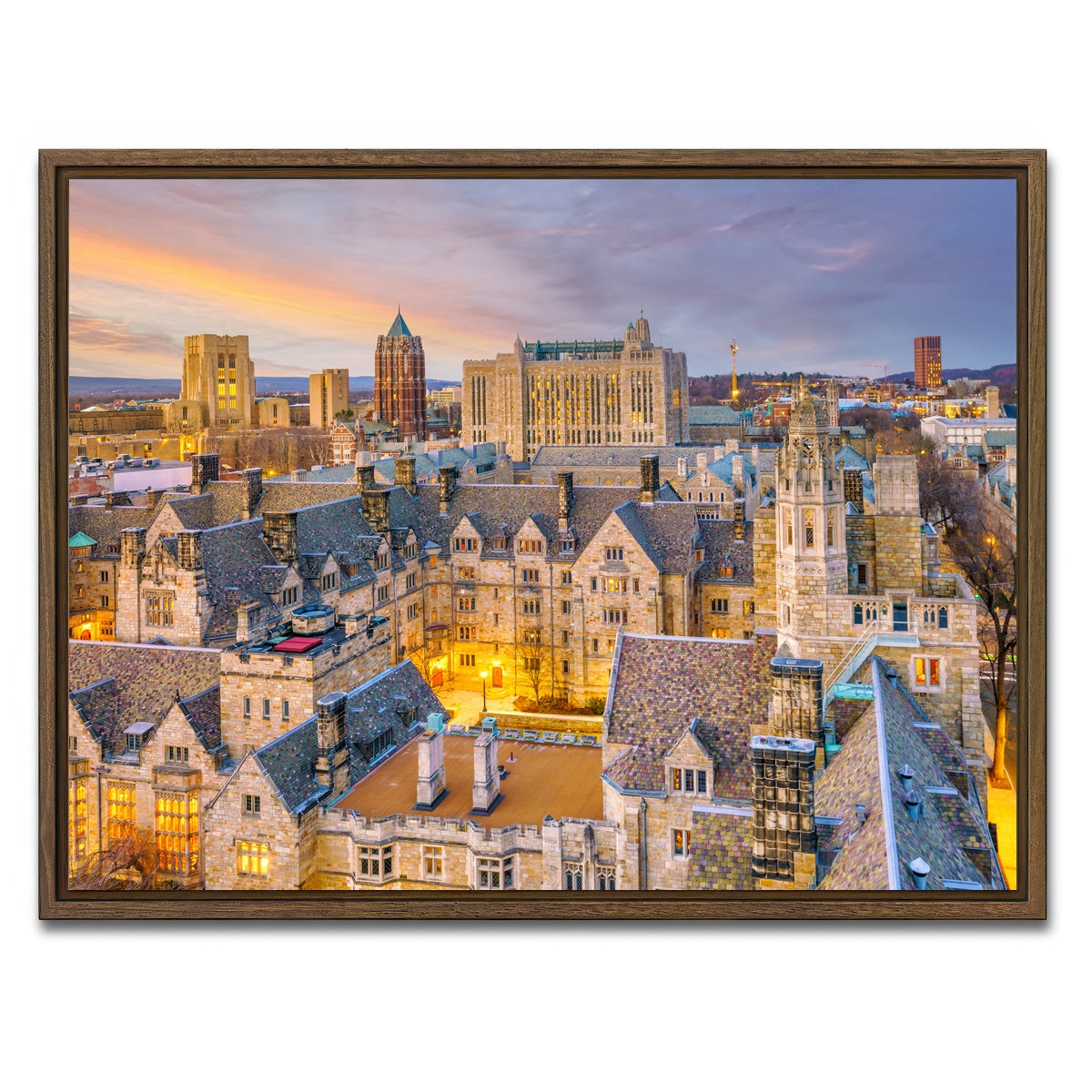 AUTO-MOCKUP WHITE | Yale University Campus - New Haven | 1 Piece | Walnut Framed Canvas | group=4x3