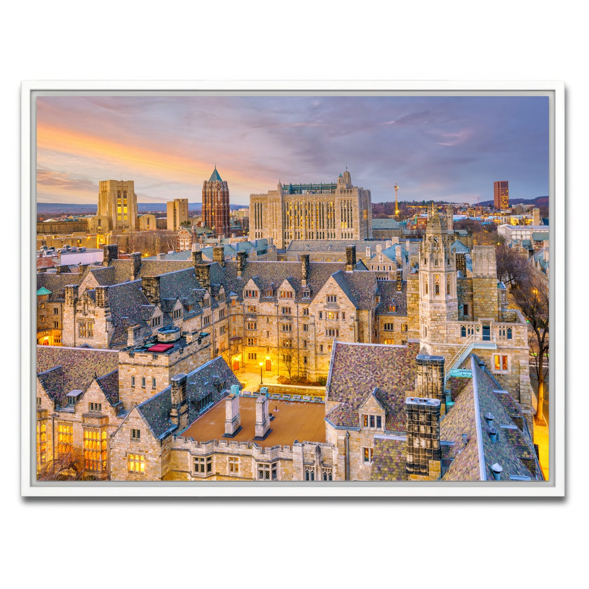 AUTO-MOCKUP WHITE | Yale University Campus - New Haven | 1 Piece | White Framed Canvas | group=4x3