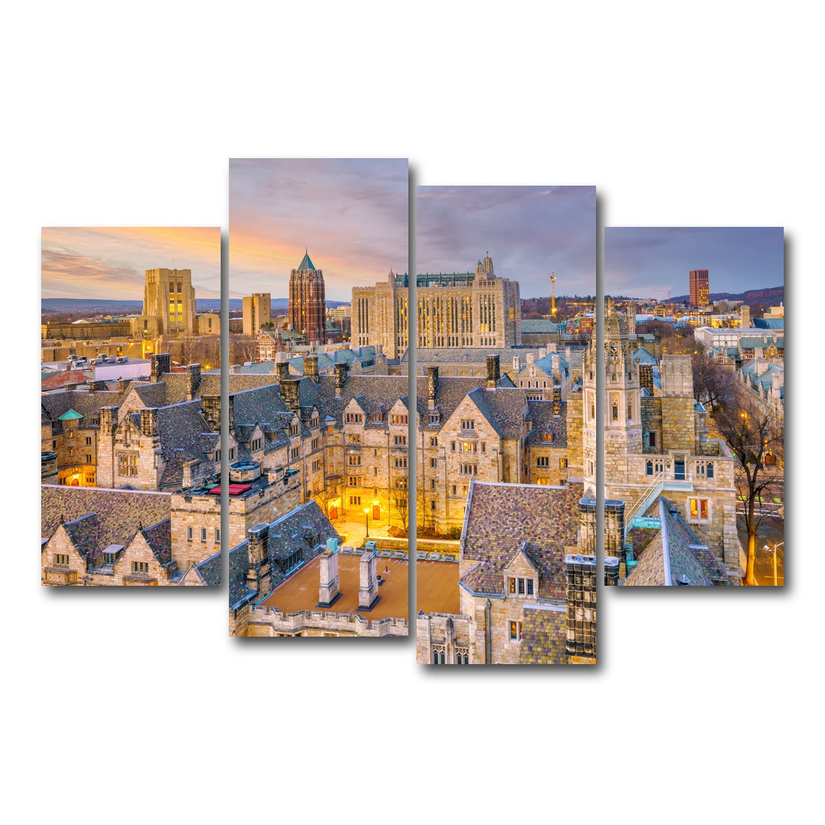 AUTO-MOCKUP WHITE | Yale University Campus - New Haven | 4 Piece | Gallery Wrap Canvas | group=4_short