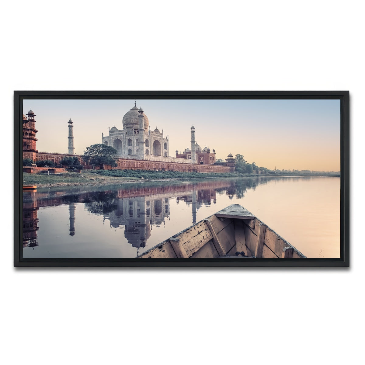AUTO-MOCKUP WHITE | Yamuna River | 1 Piece | Black Framed Canvas | group=2x1
