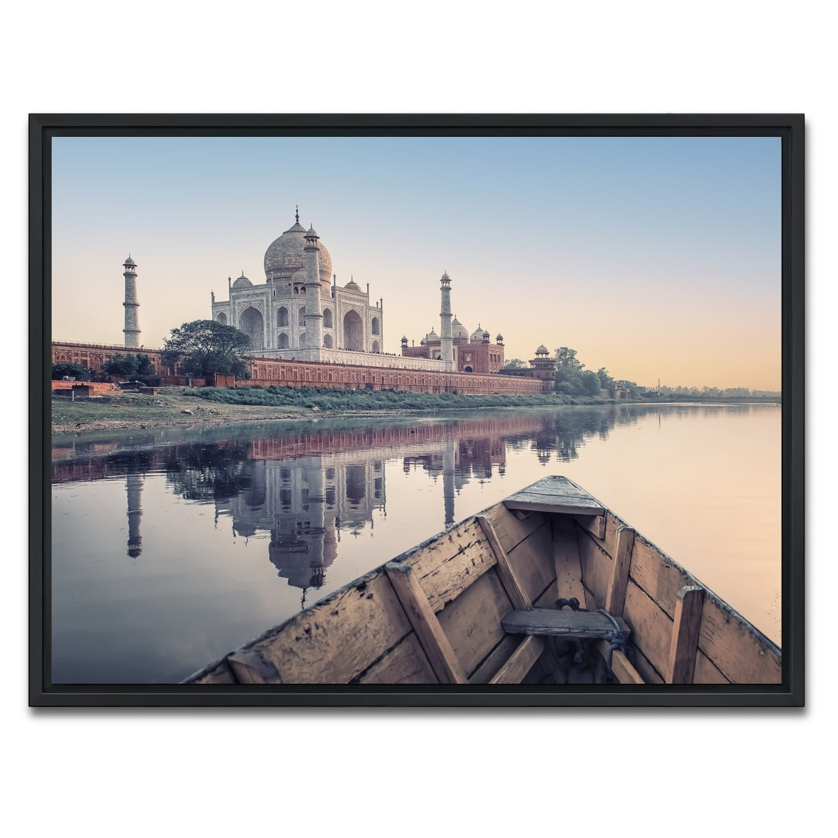 AUTO-MOCKUP WHITE | Yamuna River | 1 Piece | Black Framed Canvas | group=4x3