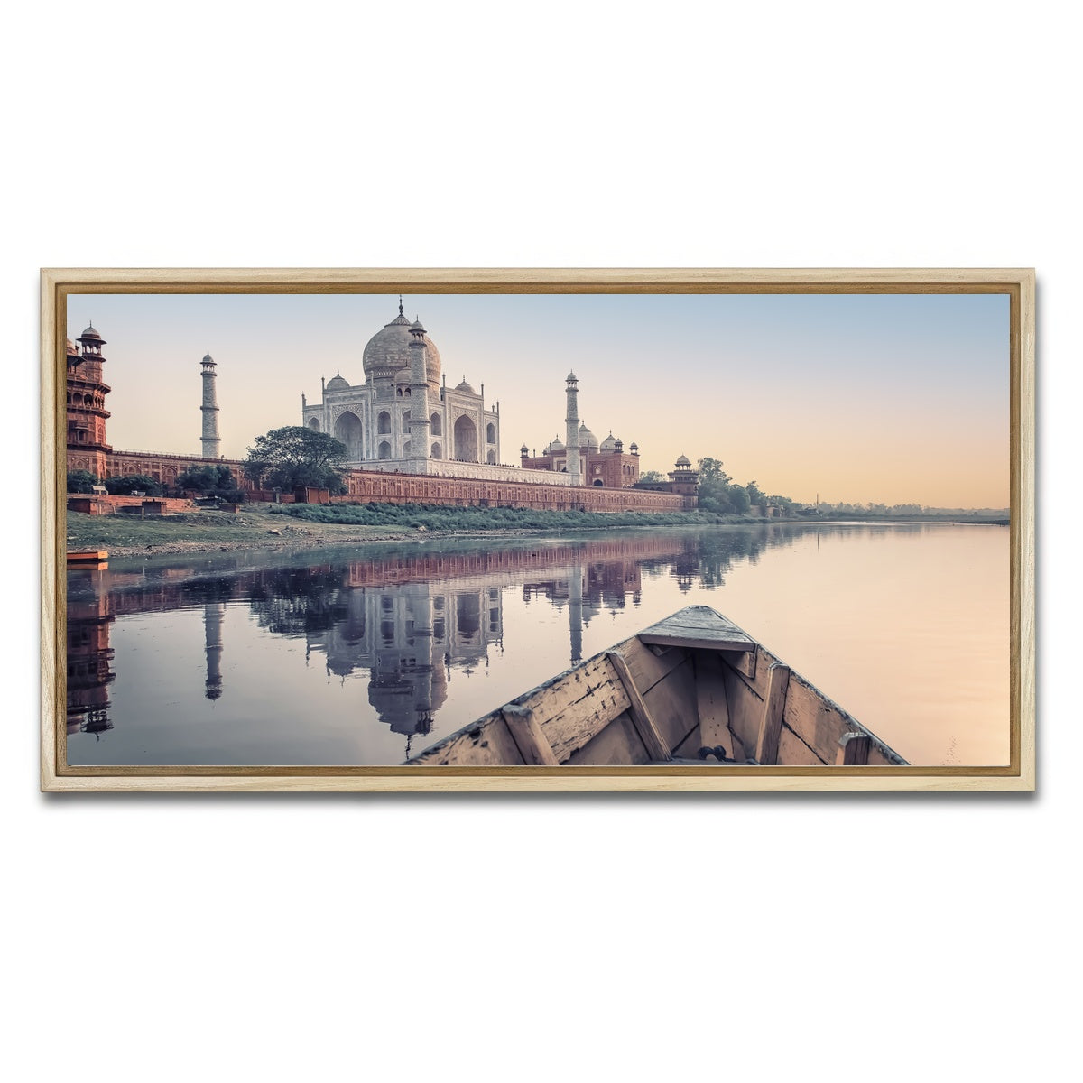 AUTO-MOCKUP WHITE | Yamuna River | 1 Piece | Natural Framed Canvas | group=2x1