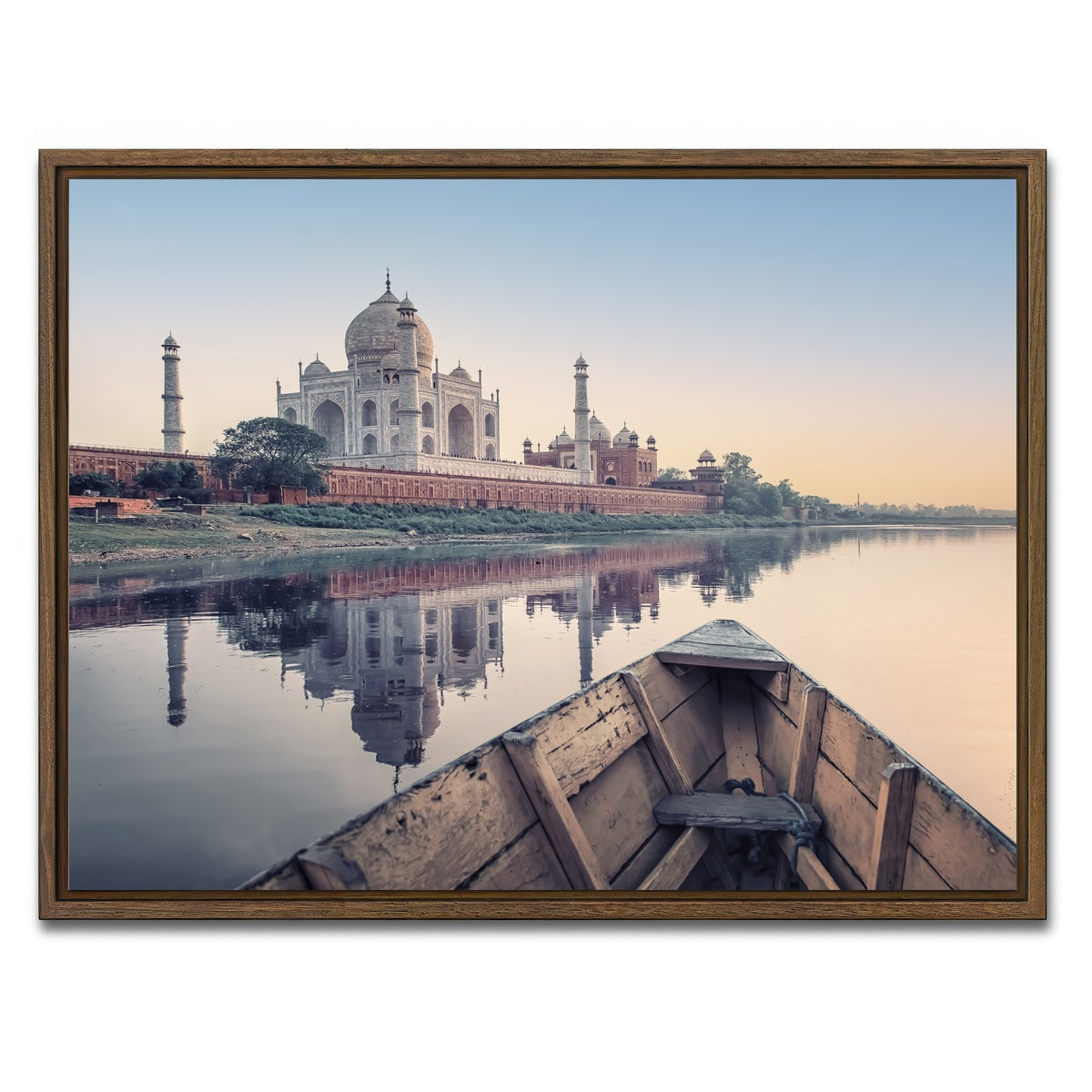 AUTO-MOCKUP WHITE | Yamuna River | 1 Piece | Walnut Framed Canvas | group=4x3