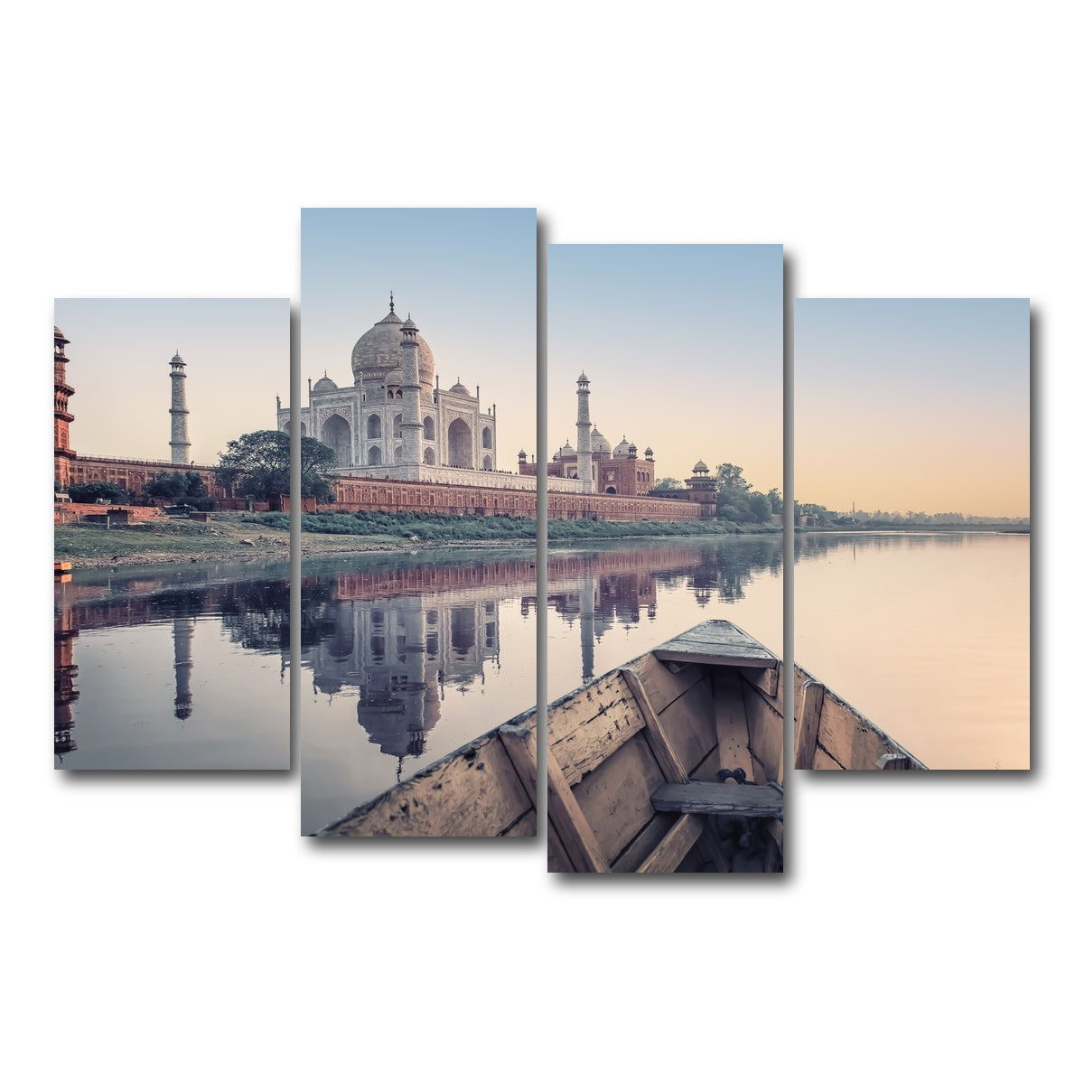 AUTO-MOCKUP WHITE | Yamuna River | 4 Piece | Gallery Wrap Canvas | group=4_short