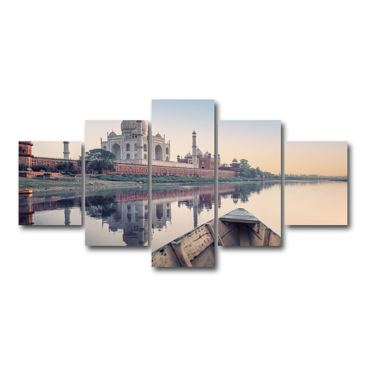 AUTO-MOCKUP WHITE | Yamuna River | 5 Piece | Gallery Wrap Canvas | group=5_short