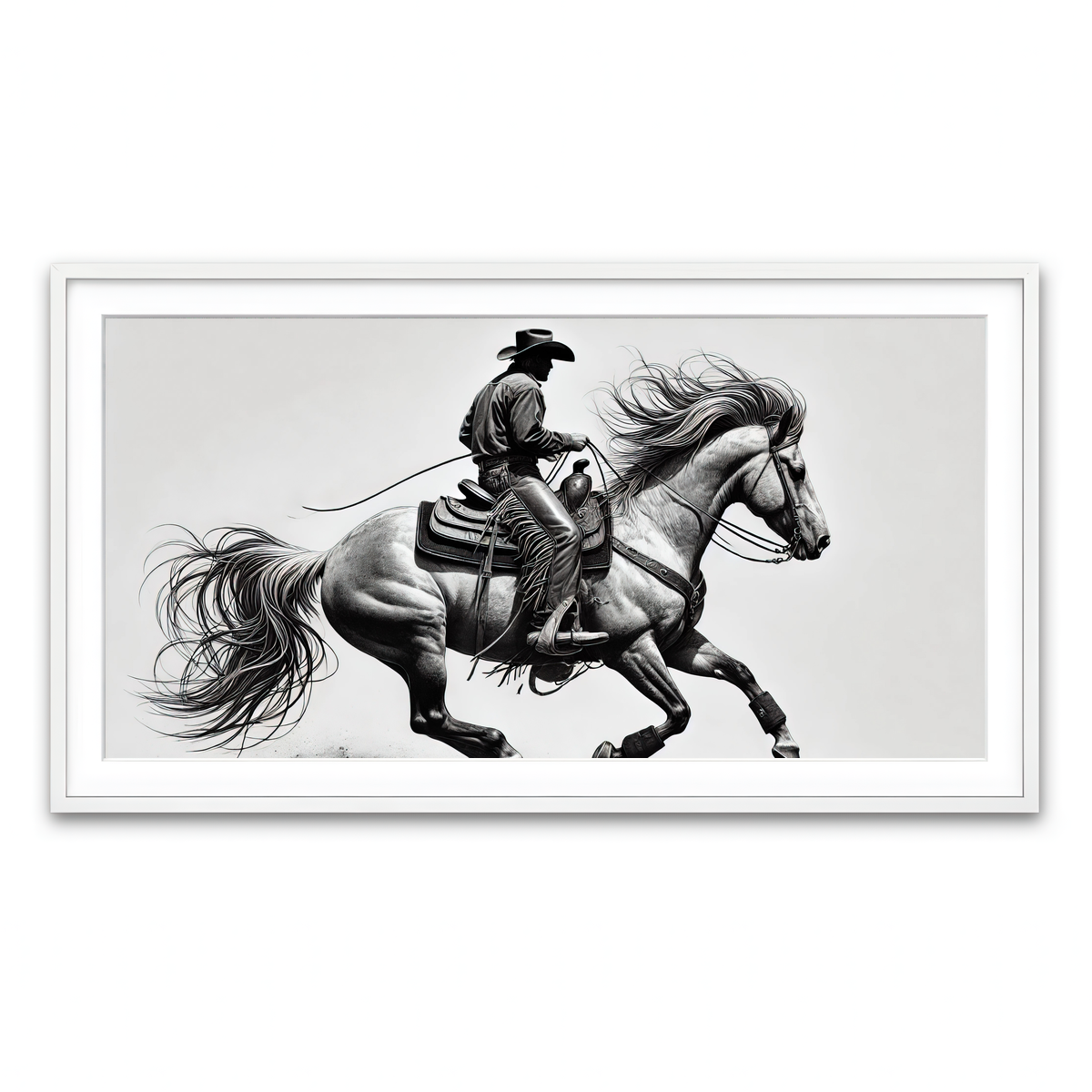 Framed Print 2x1 White