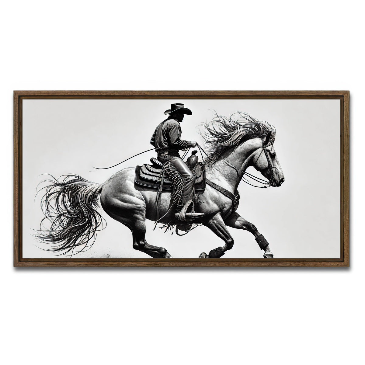 AUTO-MOCKUP WHITE | Yee Haw | 1 Piece | Walnut Framed Canvas | group=2x1