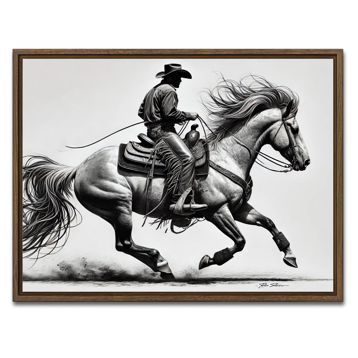 AUTO-MOCKUP WHITE | Yee Haw | 1 Piece | Walnut Framed Canvas | group=4x3