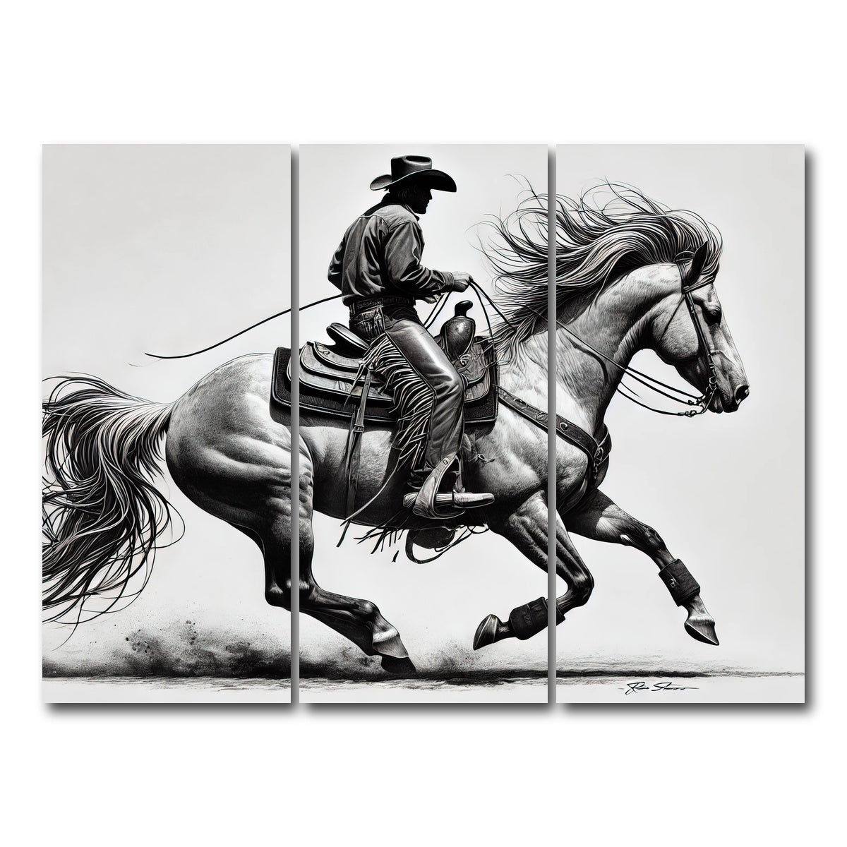 AUTO-MOCKUP WHITE | Yee Haw | 3 Piece | Gallery Wrap Canvas | group=8x18