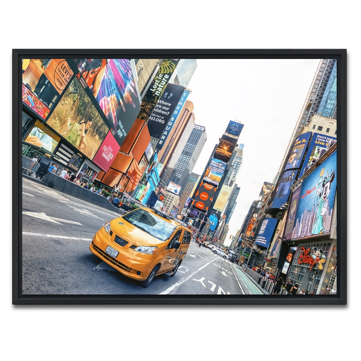 AUTO-MOCKUP WHITE | Yellow Cab | 1 Piece | Black Framed Canvas | group=4x3