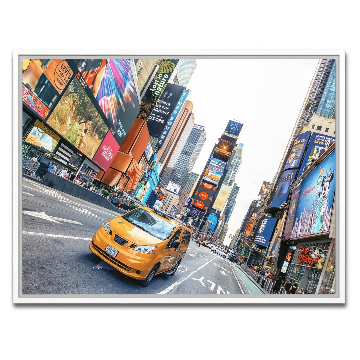 AUTO-MOCKUP WHITE | Yellow Cab | 1 Piece | White Framed Canvas | group=4x3