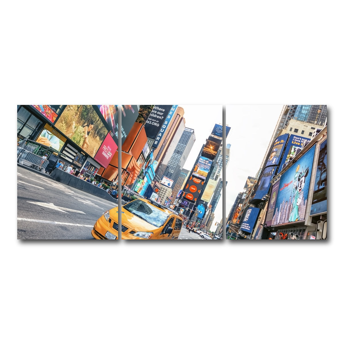 AUTO-MOCKUP WHITE | Yellow Cab | 3 Piece | Gallery Wrap Canvas | group=18x24