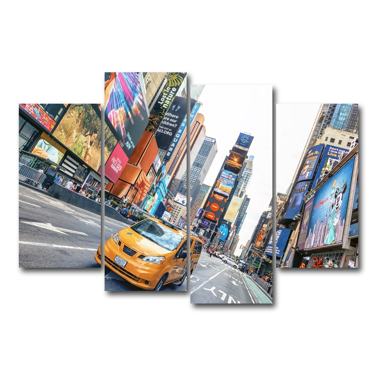 AUTO-MOCKUP WHITE | Yellow Cab | 4 Piece | Gallery Wrap Canvas | group=4_short