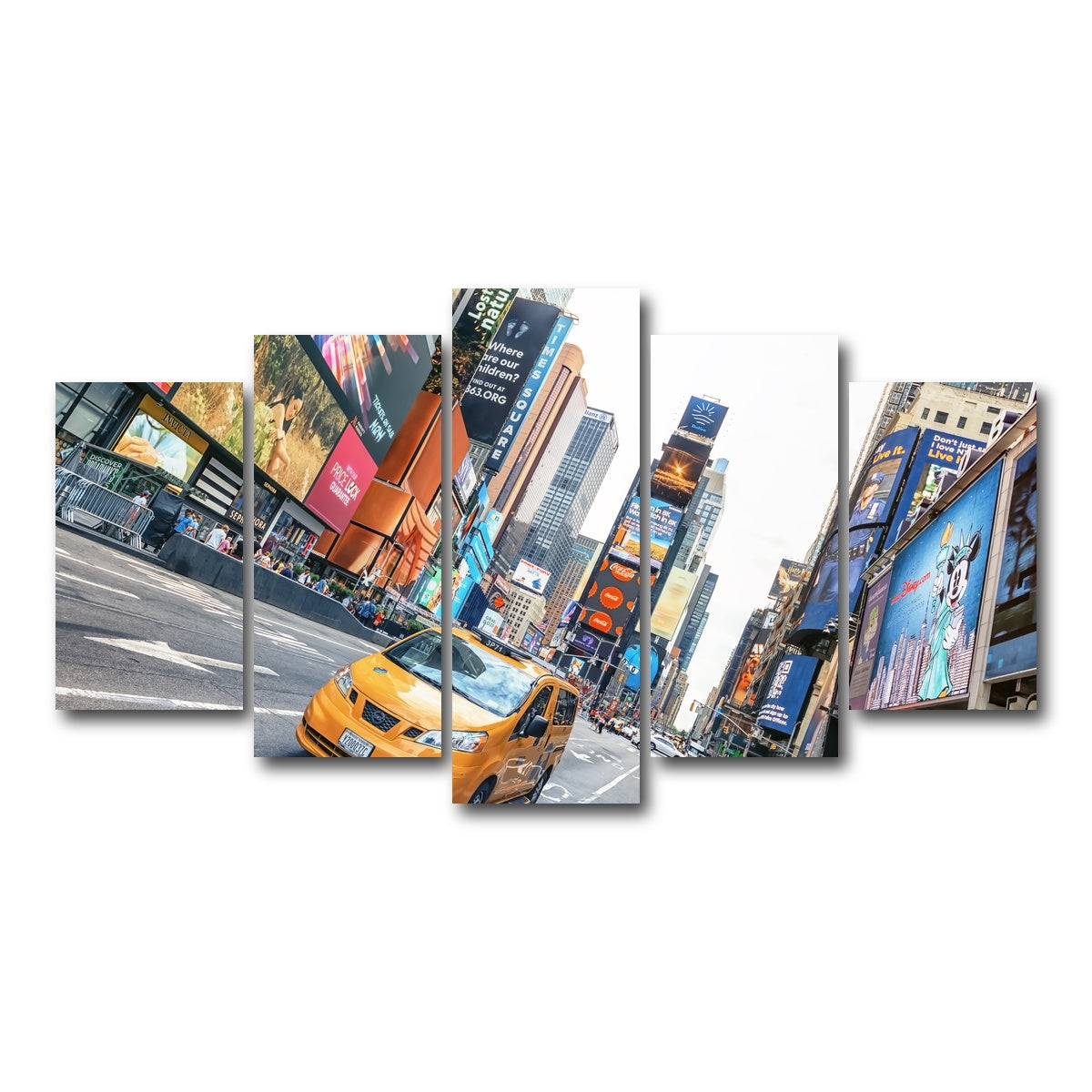 AUTO-MOCKUP WHITE | Yellow Cab | 5 Piece | Gallery Wrap Canvas | group=5_normal