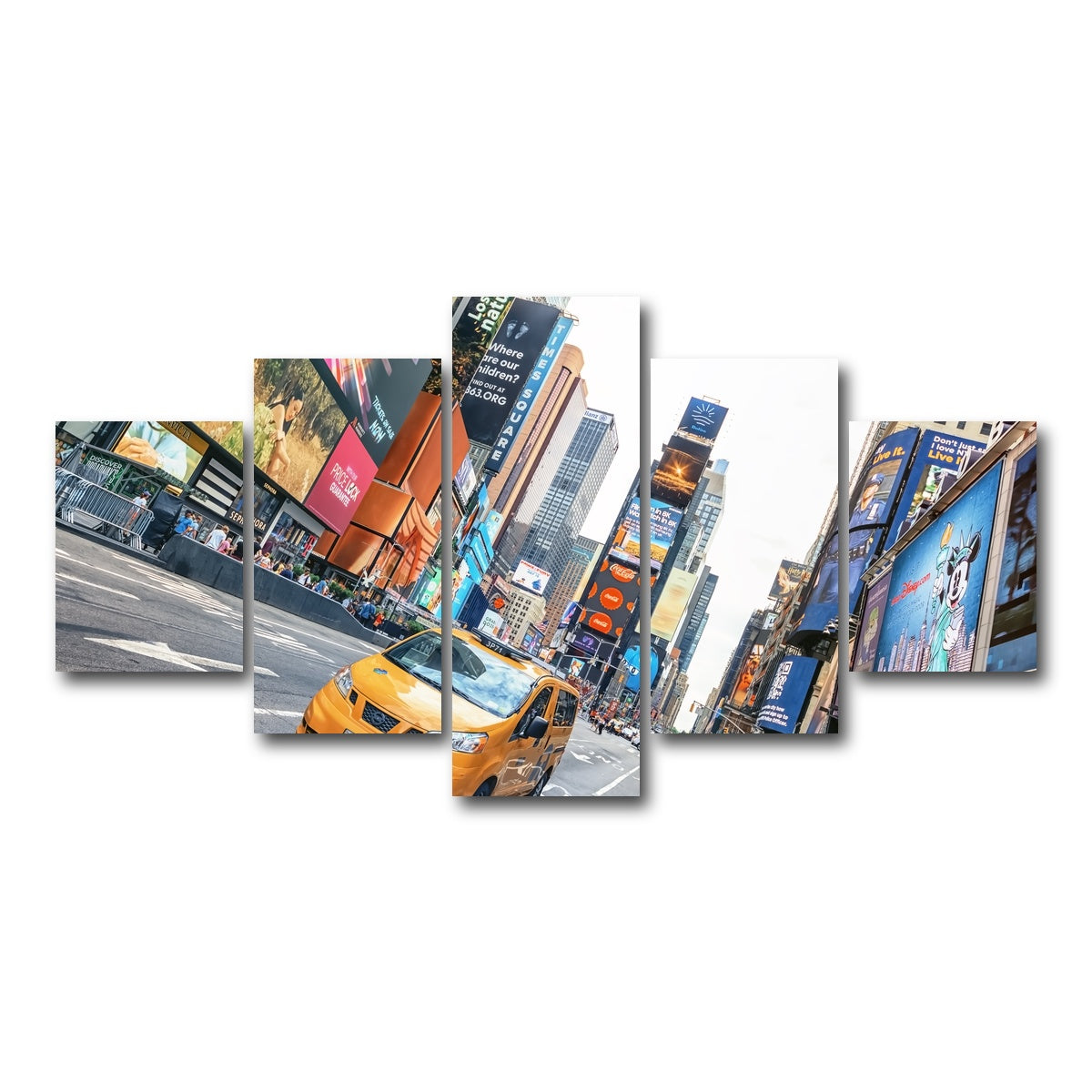 AUTO-MOCKUP WHITE | Yellow Cab | 5 Piece | Gallery Wrap Canvas | group=5_short