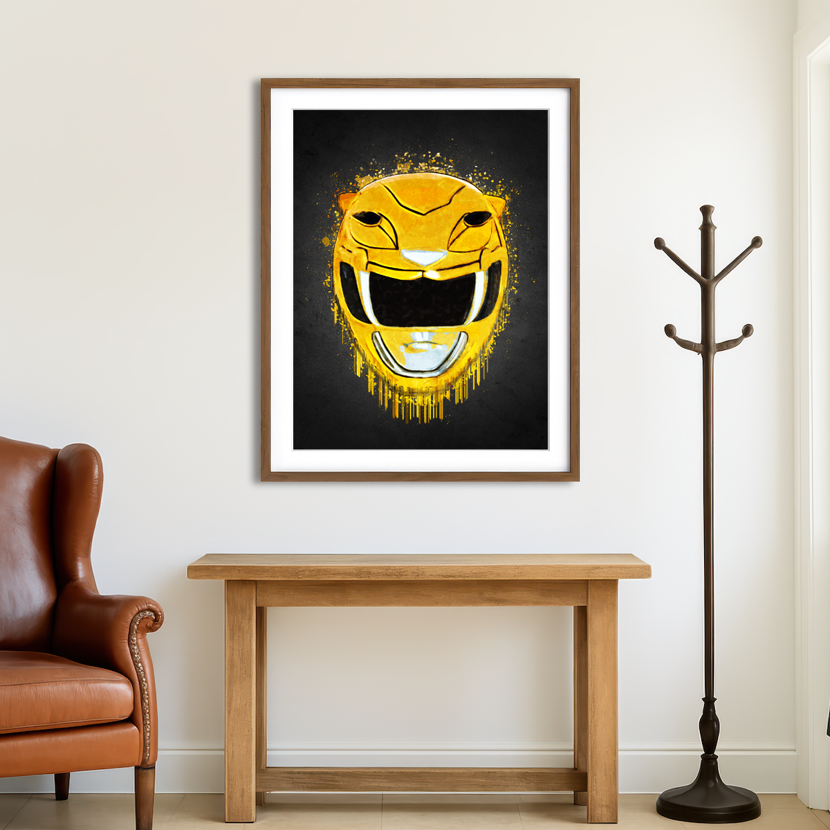 AUTO-MOCKUP ROOM | Yellow Ranger Portrait Wall Art