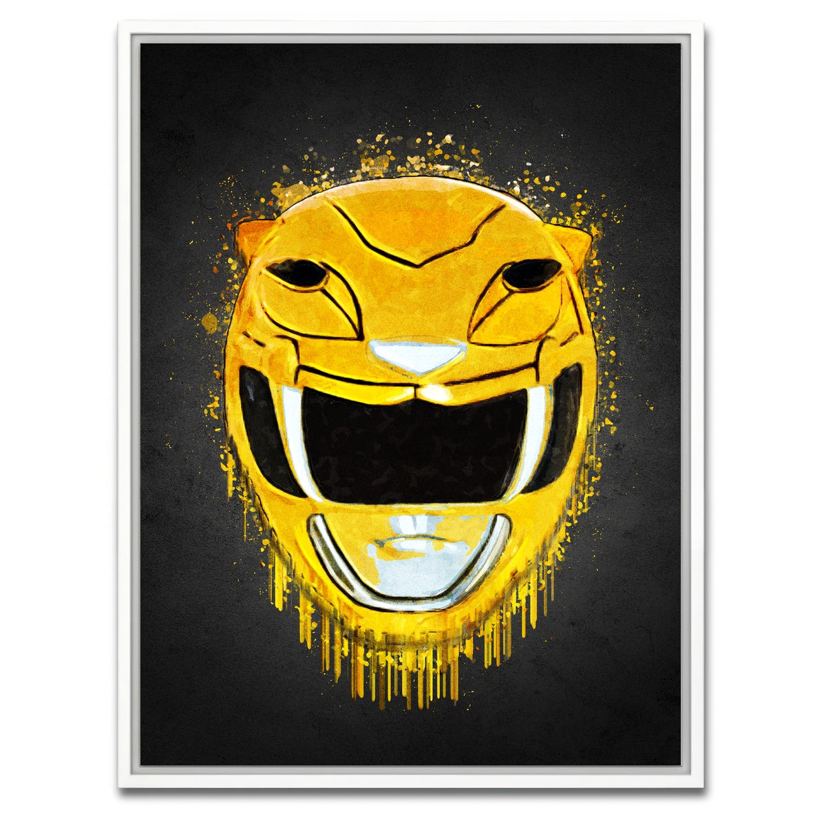 AUTO-MOCKUP WHITE | Yellow Ranger Portrait | 1 Piece | White Framed Canvas | group=3x4