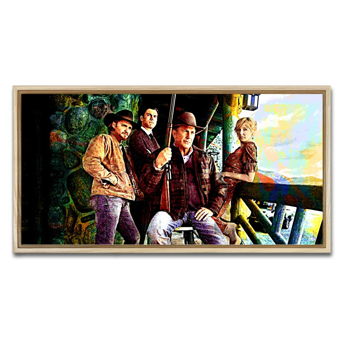 AUTO-MOCKUP WHITE | Yellowstone - Dutton Family | 1 Piece | Natural Framed Canvas | group=2x1