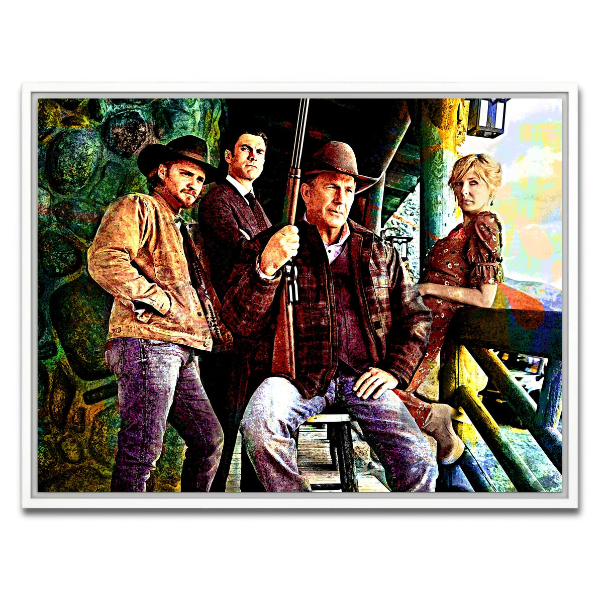 AUTO-MOCKUP WHITE | Yellowstone - Dutton Family | 1 Piece | White Framed Canvas | group=4x3