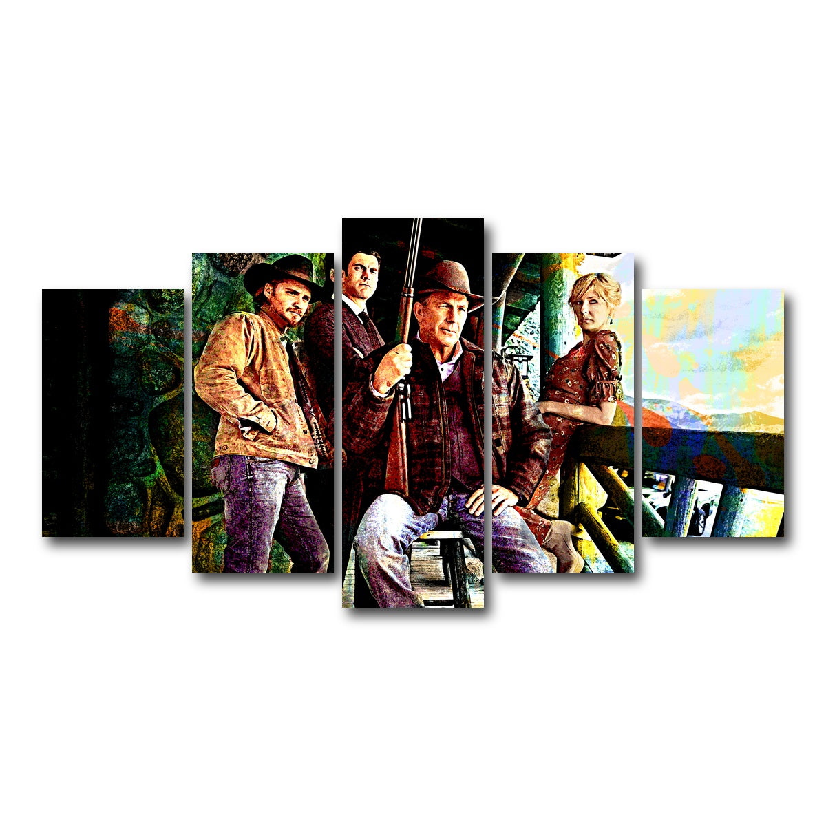 AUTO-MOCKUP WHITE | Yellowstone - Dutton Family | 5 Piece | Gallery Wrap Canvas | group=5_normal