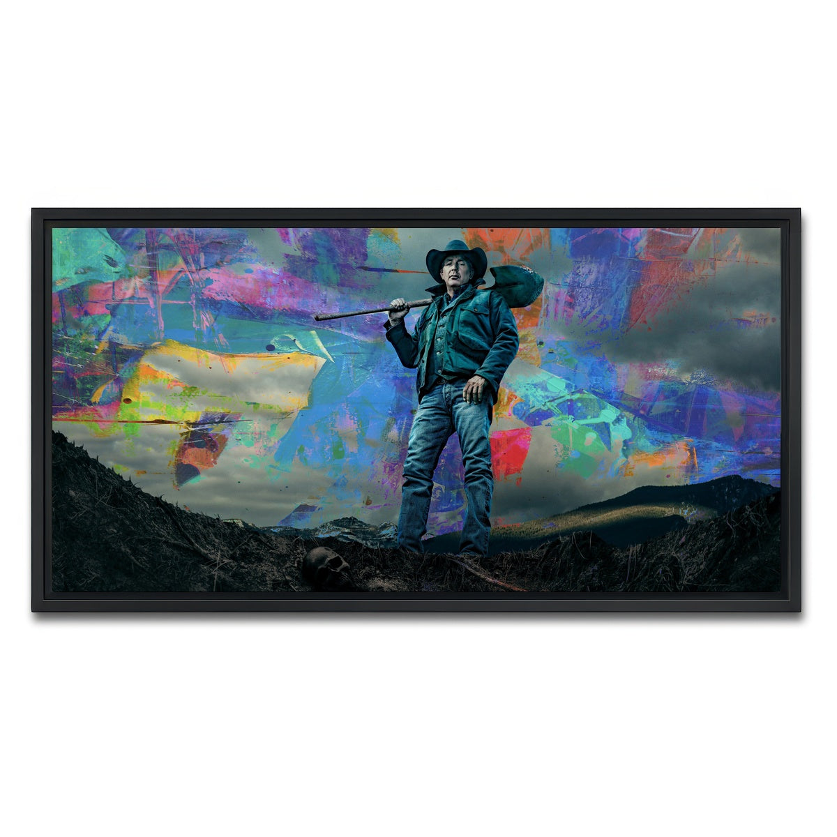 AUTO-MOCKUP WHITE | Yellowstone - John Dutton | 1 Piece | Black Framed Canvas | group=2x1