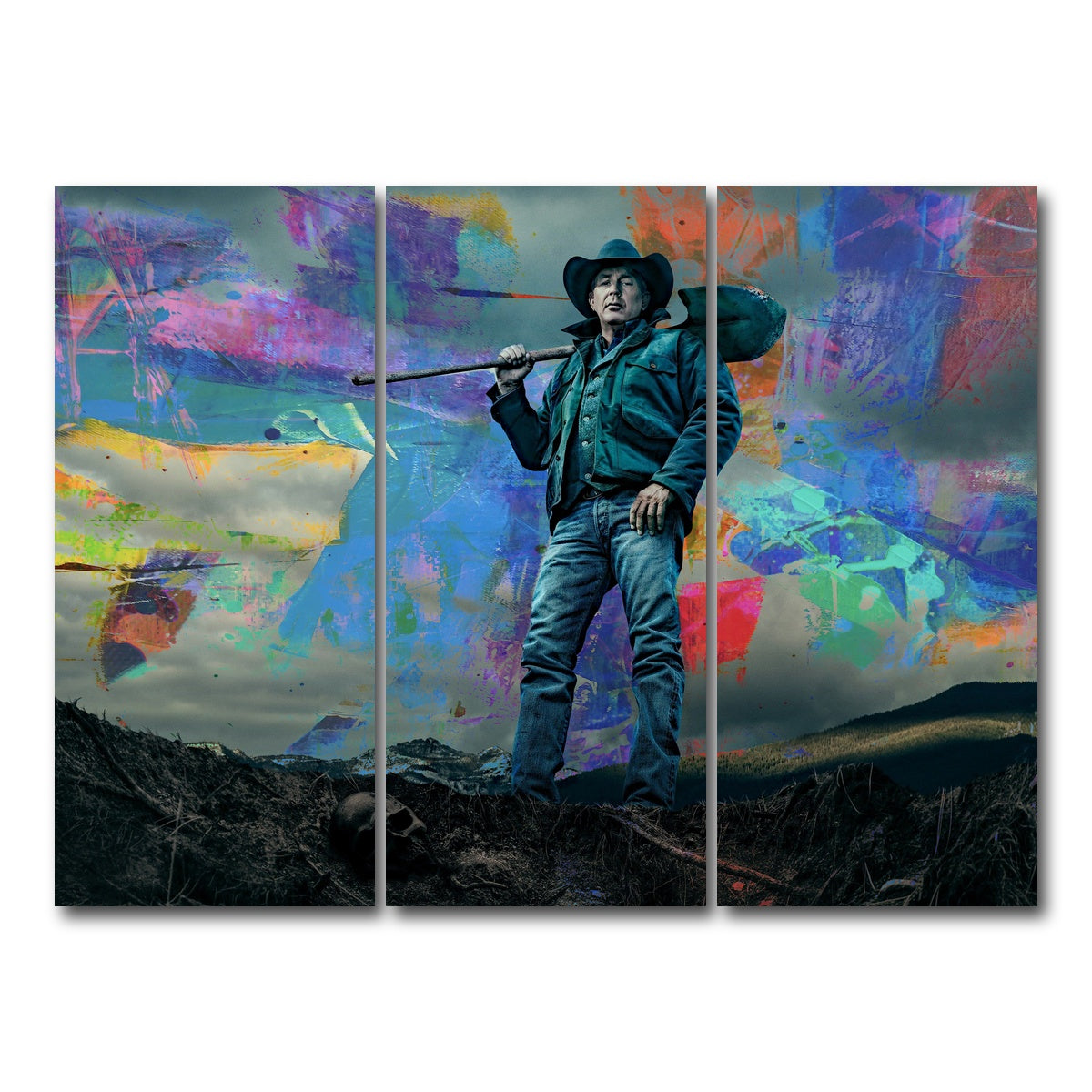 AUTO-MOCKUP WHITE | Yellowstone - John Dutton | 3 Piece | Gallery Wrap Canvas | group=8x18