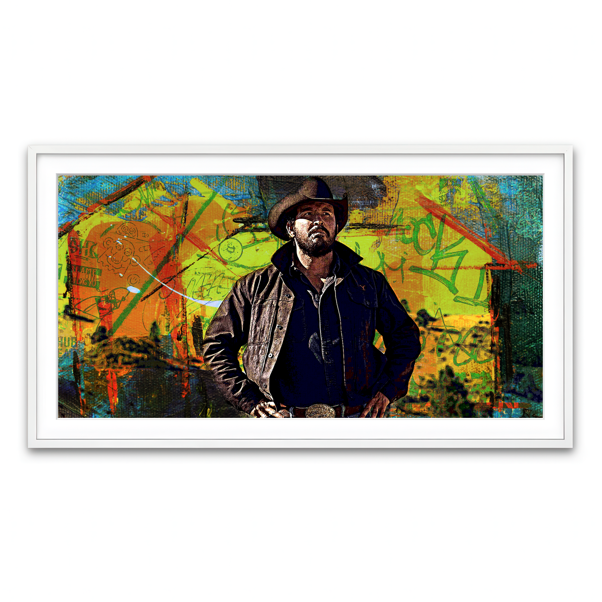 Framed Print 2x1 White