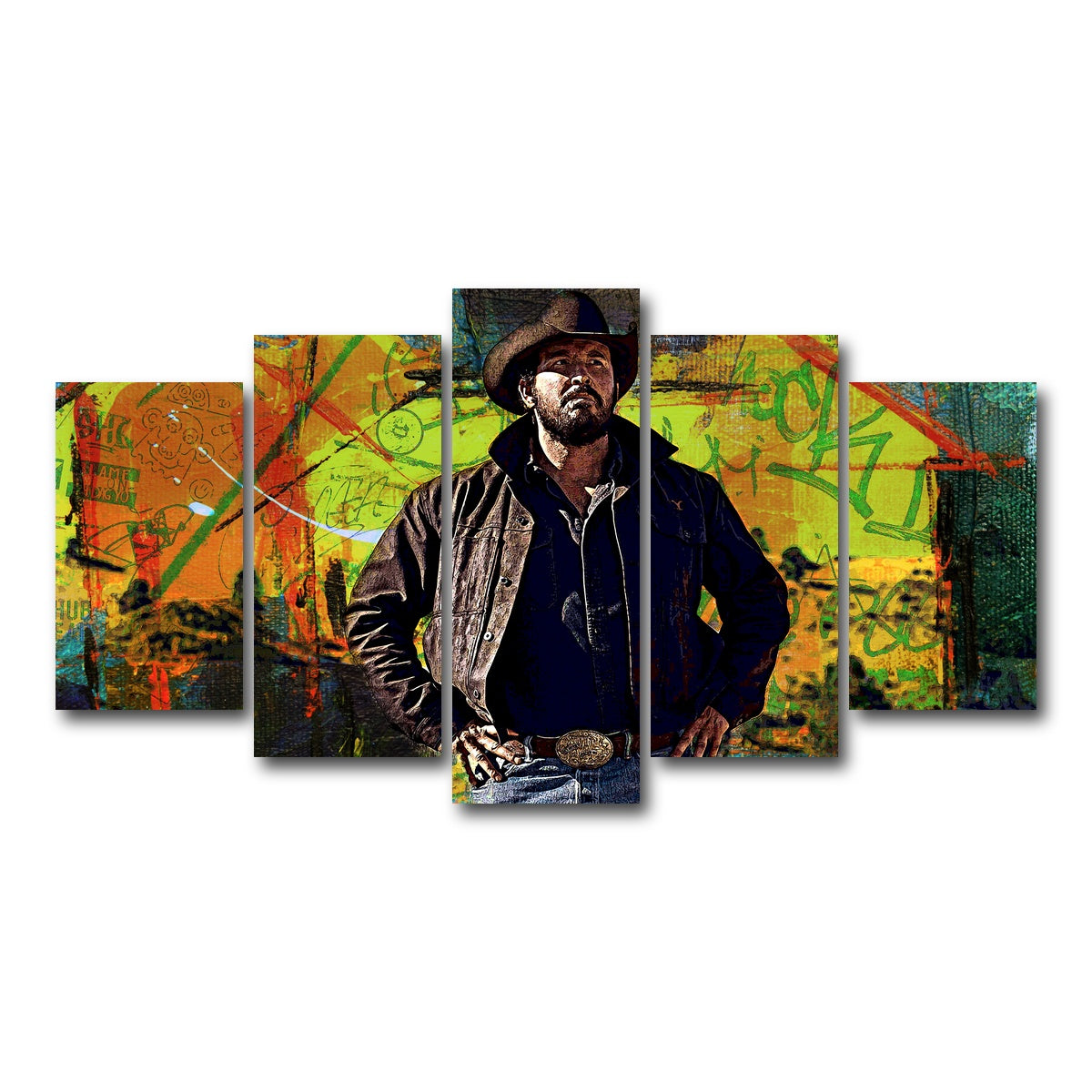 AUTO-MOCKUP WHITE | Yellowstone - Rip Wheeler | 5 Piece | Gallery Wrap Canvas | group=5_normal